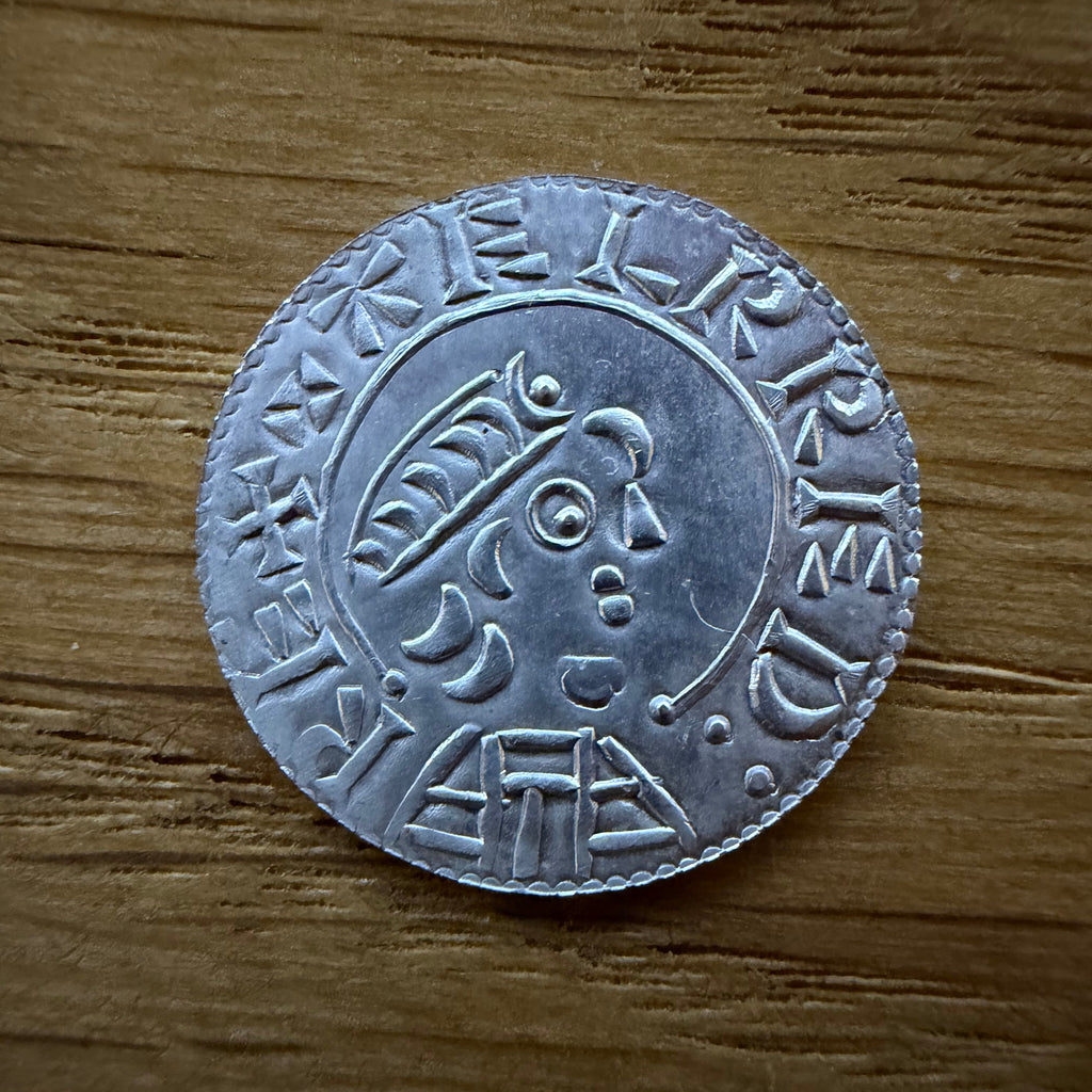 Alfred The Great Lunette Penny - Fine Silver Hammered Reproduction