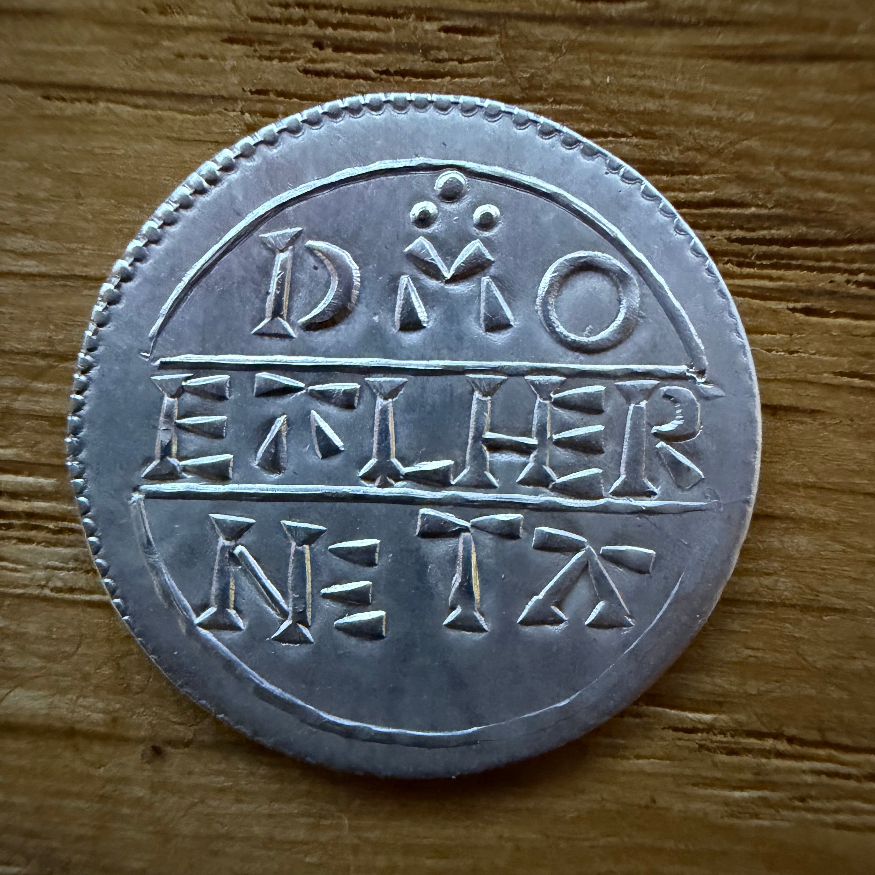 Alfred The Great Lunette Penny - Fine Silver Hammered Reproduction