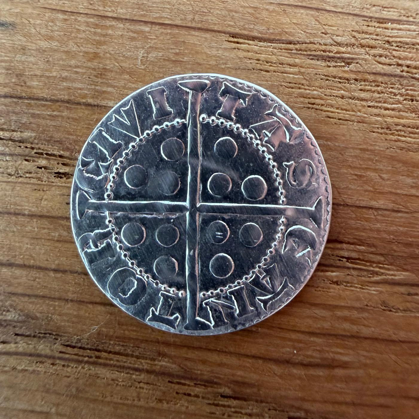 Edward I Penny - Hammered Reproduction - Sterling Silver