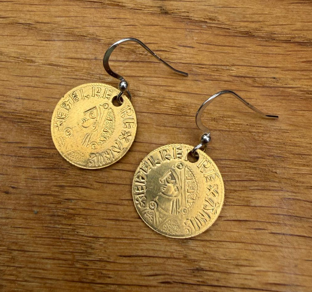 Aethelred II Mancus Reproduction Coin Earrings