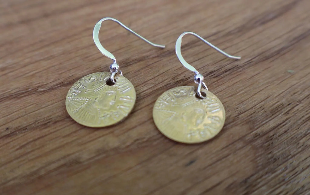 Liudhard Medalet Reproduction Coin Earrings